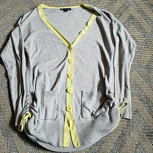Gap grey and lime green smal button down cardigan
